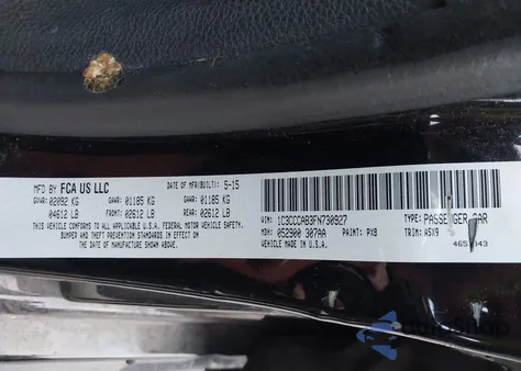 2015 Chrysler 200 Limited from USA, damaged, VIN 1C3CCCAB3FN730927